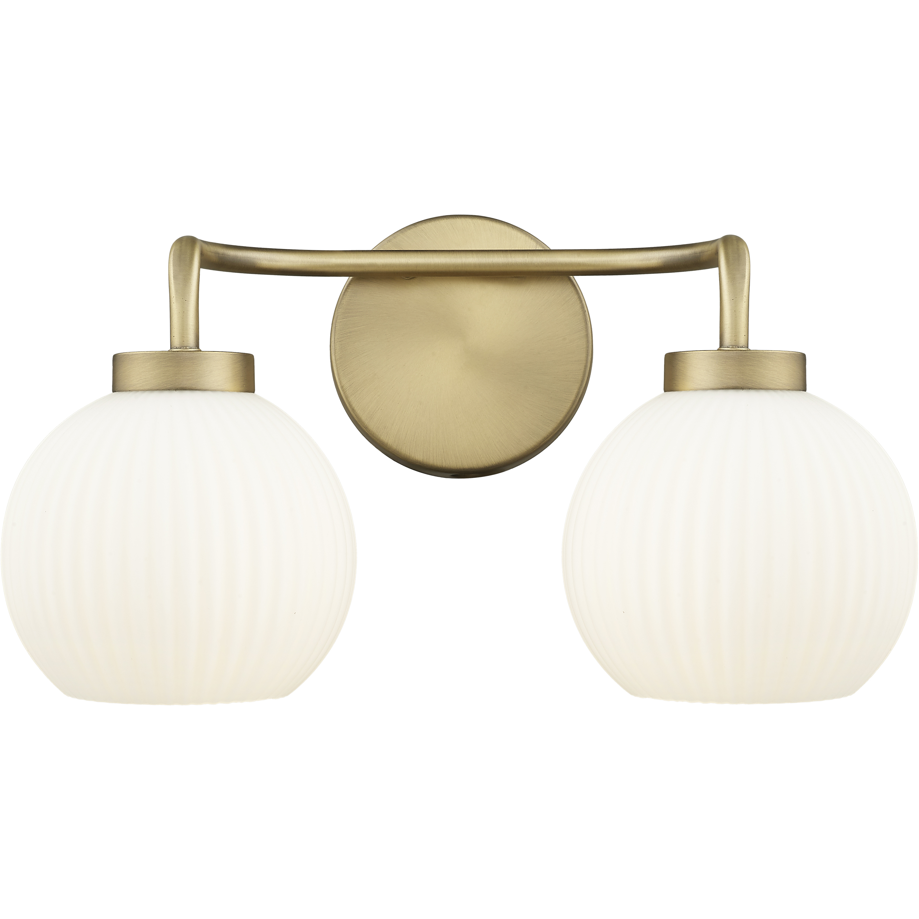 Oprah 2 Light 15 inch Vintage Brass Bathroom Vanity Light Wall Light